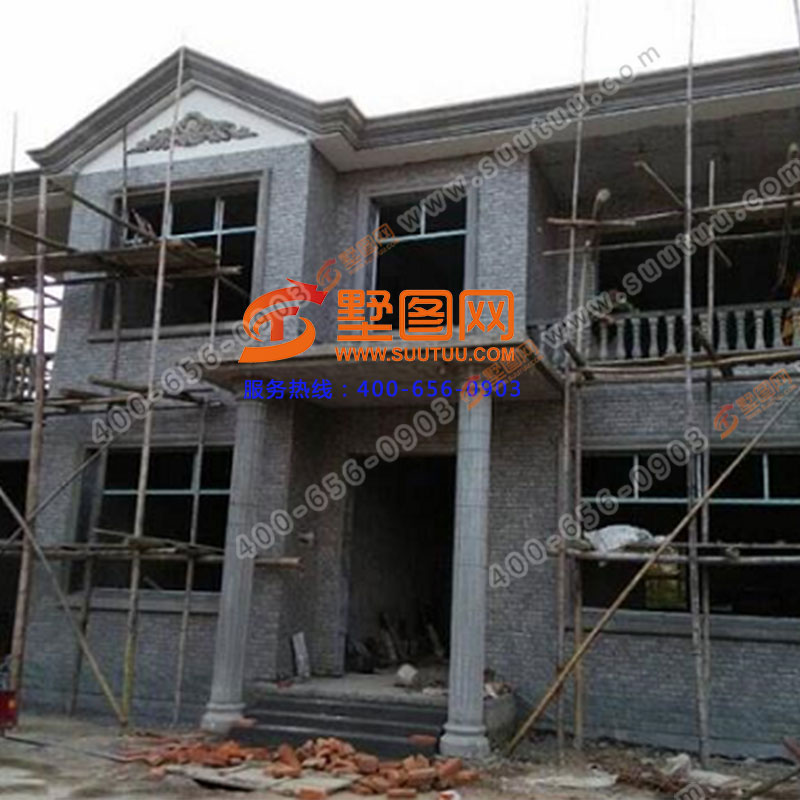 美式二层建房设计图纸，色彩明净亮丽乡村小别墅图片