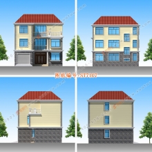 三层带车库自建房设计图纸农村带露台独栋小别墅乡村小别墅设计别墅图纸